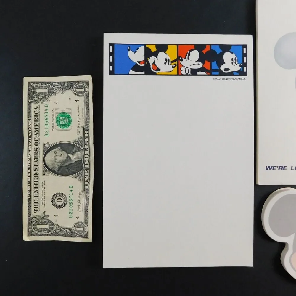Walt Disney Mickey Mouse Notepads Lot of 4, Contempo, WD World Ears, Stationery